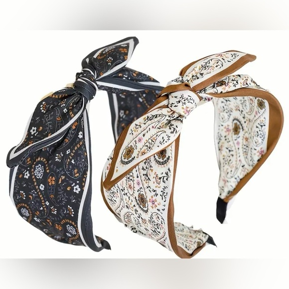Floral Patterned Headbands - Black and Brown main image 9